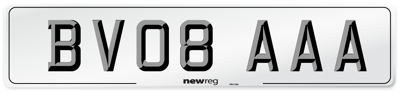 BV08 AAA Number Plate from New Reg